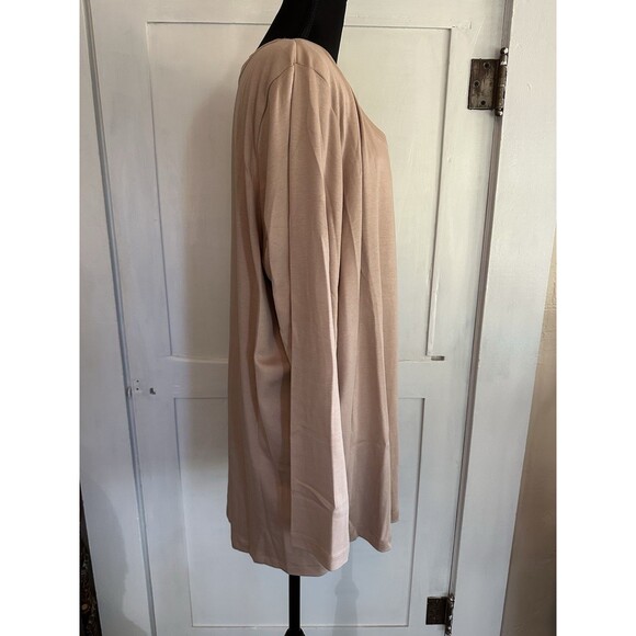 Isaac Mizrahi Live! Essentials Beige Long Sleeve Boat Neck Tunic Top Size 3X - Picture 3 of 6